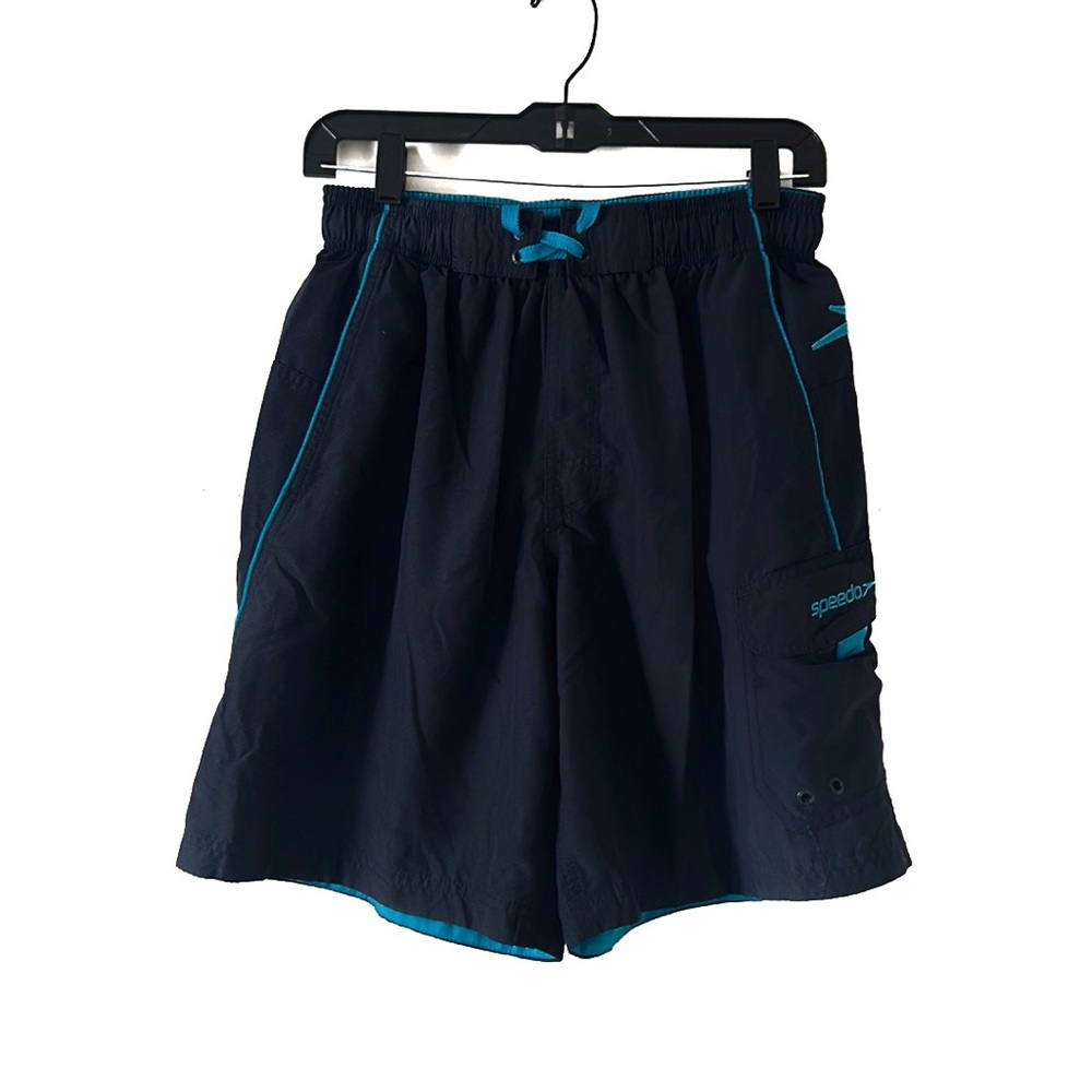 Speedo Swim Trunks Knee Length Navy Blue